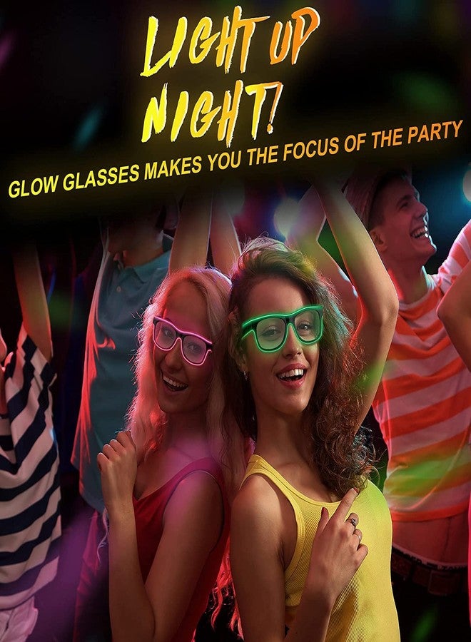 KANABEE نظارات KANABEE المضيئة بتقنية LED، نظارات نيون سلكية لحفلات الرقص الصاخبة، نظارات تتوهج في الظلام، مثالية لحفلات الأزياء التنكرية وحفلات موسيقى الرقص الإلكترونية، هدايا لحفلات الكريسماس المتوهجة - متعددة الألوان - Image 5